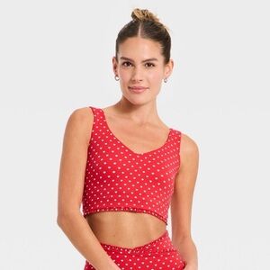 All in Motion Red Heart Long Line Sports Bra
